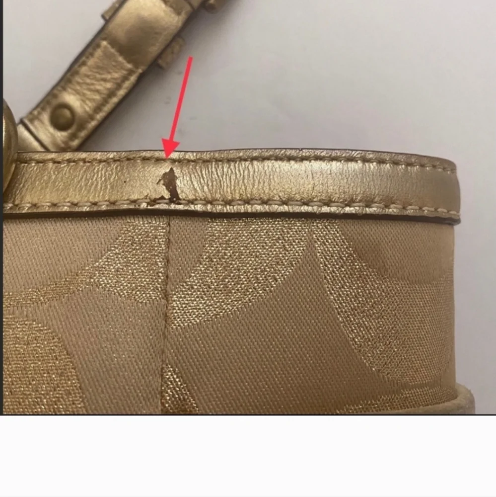 Coach Gold Signature Gallery Tote Bag With Studs